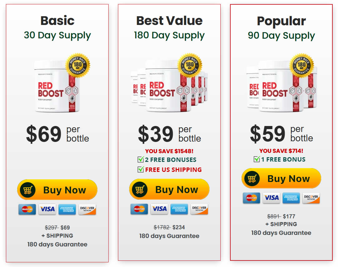 Red Boost pricing options